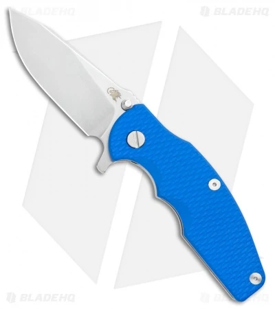 Hinderer Knives Jurassic Frame Lock Knife Textured Blue G-10 (3.375" Stonewash) 3 Hinderer Knives Jurassic Frame Lock Knife Textured Blue G-10 (3.375" Stonewash)