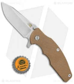 Hinderer Knives Jurassic Frame Lock Knife Textured Coyote/Bronze (3.5" SW) -Benchmadess Zone Hinderer Knives Jurassic FL Textured Coyote Bronze SW SW BHQ 134881 jr bottlecap
