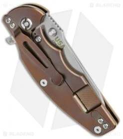 Hinderer Knives Jurassic Frame Lock Knife Textured Coyote/Bronze (3.5" SW) -Benchmadess Zone Hinderer Knives Jurassic FL Textured Coyote Bronze SW SW BHQ 134881 jr side