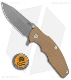Hinderer Knives Jurassic Frame Lock Knife Textured Coyote (3.5" WF) -Benchmadess Zone Hinderer Knives Jurassic FL Textured Coyote WF BHQ 135181 jr bottlecap