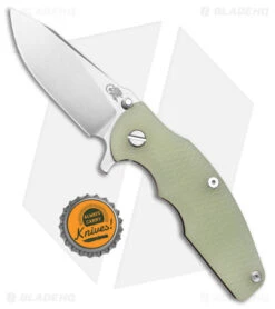 Hinderer Knives Jurassic Frame Lock Knife Translucent Green G-10 (3.25" SW) -Benchmadess Zone Hinderer Knives Jurassic Frame Lock Knife Translucent Green G 10 SW BHQ 180647 KC bottlecap