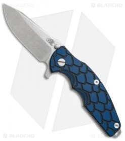 Hinderer Knives Jurassic Frame Lock Knife Blue/Black G-10 (3.375" Stonewashed)