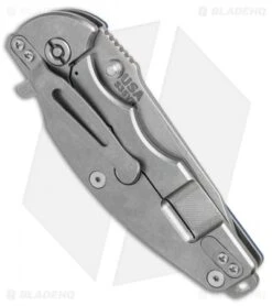 Hinderer Knives Jurassic Frame Lock Knife Blue/Black G-10 (3.375" Stonewashed) -Benchmadess Zone Hinderer Knives Jurassic black blue G10 sw BHQ 70966 er side