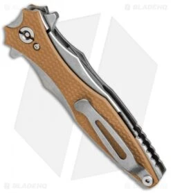 Hinderer Knives Maximus Bayonet Flipper Knife Coyote G-10 (3.5" Stonewash) -Benchmadess Zone Hinderer Knives Maximus Bayo Coyote G 10 SW BHQ 84382 jr side