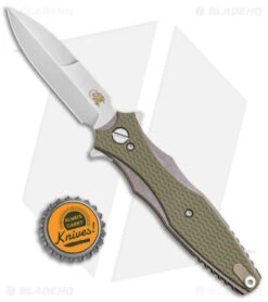 Hinderer Knives Maximus Bayonet Flipper Knife OD Green/SW Bronze G-10 (3.5" SW) -Benchmadess Zone Hinderer Knives Maximus Bayo OD Green SW Bronze G 10 SW BHQ 174367 jr bottlecap