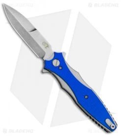 Hinderer Knives Maximus Bayonet Flipper Knife Blue G-10 (3.5" Stonewash)