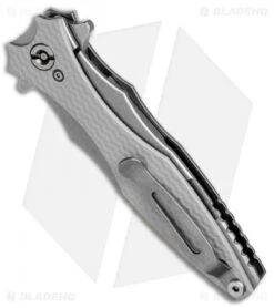 Hinderer Knives Maximus Bayonet Flipper Knife Gray G-10 (3.5" Stonewash) -Benchmadess Zone Hinderer Knives Maximus Bayonet Flipper Gray G 10 SW BHQ 81915 jr side