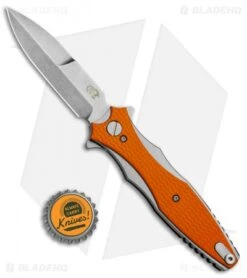 Hinderer Knives Maximus Bayonet Flipper Knife Orange G-10 (3.5" Stonewash) -Benchmadess Zone Hinderer Knives Maximus Bayonet Flipper Orange G 10 SW BHQ 81911 jr bottlecap
