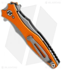 Hinderer Knives Maximus Bayonet Flipper Knife Orange G-10 (3.5" Stonewash) -Benchmadess Zone Hinderer Knives Maximus Bayonet Flipper Orange G 10 SW BHQ 81911 jr side