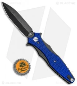 Hinderer Knives Maximus Dagger Flipper Knife Blue G-10 (3.5" Battle Black) -Benchmadess Zone Hinderer Knives Maximus Dagger Blue G 10 Battle Black BHQ 81926 jr bottlecap
