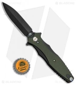 Hinderer Knives Maximus Dagger Flipper Knife OD Green G-10 (3.5" DLC Black) -Benchmadess Zone Hinderer Knives Maximus Dagger OD Green G 10 DLC Black BHQ 81918 jr bottlecap