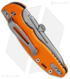 Hinderer Knives XM Slippy Sheepsfoot Slip Joint Knife Orange G-10 (3" Stonewash) -Benchmadess Zone Hinderer Knives Slippy XM 18 Sheepsfoot Slip Joint Orange G 10 SW BHQ 77302 jr side