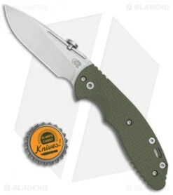 Hinderer Knives XM Slippy Slicer Slip Joint Knife OD Green G-10 (3" Stonewash) -Benchmadess Zone Hinderer Knives Slippy XM 18 Slicer Slip Joint Green G 10 SW BHQ 77310 jr bottlecap