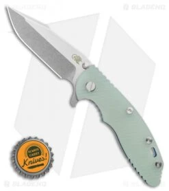 Hinderer Knives XM-18 Harpoon Spanto Knife Translucent G10 (3.5" SW) -Benchmadess Zone Hinderer Knives XM 18 3 5 Harpoon Spanto Knife Translucent Blue SW CPM20CV SW BHQ 115771LS Bottlecap