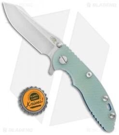 Hinderer Knives XM-18 3.0 Skinner Tri-Way Knife Jade G-10 / Blue SW (Stonewash) -Benchmadess Zone Hinderer Knives XM 18 3.0 Skinner Tri Way Jade G 10 Blue SW BHQ 122281 jr bottlecap