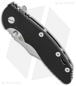 Hinderer Knives XM-18 3.5 Bowie Frame Lock Knife Black G-10 (Stonewash) -Benchmadess Zone Hinderer Knives XM 18 3.5 Bowie FL Black G 10 SW BHQ 33573 jr spine