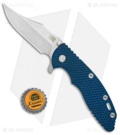 Hinderer Knives XM-18 3.5 Bowie Frame Lock Knife Blue/Black (Stonewash) -Benchmadess Zone Hinderer Knives XM 18 3.5 Bowie FL Blue Black SW BHQ 117537 jr bottlecap