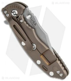 Hinderer Knives XM-18 3.5 Bowie Frame Lock Knife OD Green/Black G-10 (Working) -Benchmadess Zone Hinderer Knives XM 18 3.5 Bowie FL Green Black Working BHQ 117535 jr side