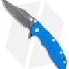 Hinderer Knives XM-18 3.5 Bowie Frame Lock Knife Blue G-10 (Battle Black)