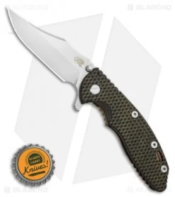 Hinderer Knives XM-18 3.5 Bowie Frame Lock Knife OD Green/Black G-10 (Stonewash) -Benchmadess Zone Hinderer Knives XM 18 3.5 Bowie Frame Lock Knife OD Green Black G 10 Stonewash BHQ 117621 LS Bottlecap