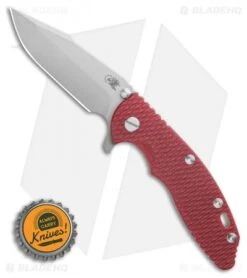 Hinderer Knives XM-18 Gen 6 Harpoon Spanto Knife Red G-10 ( 3.5" Working) -Benchmadess Zone Hinderer Knives XM 18 3.5 Gen 6 Harpoon Spanto Knife Red G 10 Working BHQ 96942 LS Bottlecap
