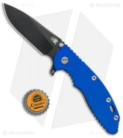 Hinderer XM-18 3.5 Gen 6 Skinny Slicer Flipper Knife Blue G-10 (Black SW) -Benchmadess Zone Hinderer Knives XM 18 3.5 Gen 6 Skinny Slicer Blue G 10 Black SW BHQ 91589 jr bottlecap