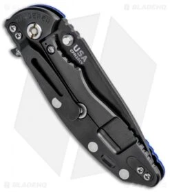 Hinderer XM-18 3.5 Gen 6 Skinny Slicer Flipper Knife Blue G-10 (Black SW) -Benchmadess Zone Hinderer Knives XM 18 3.5 Gen 6 Skinny Slicer Blue G 10 Black SW BHQ 91589 jr side