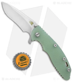 Hinderer Knives XM-18 3.5 Recurve Flipper Knife Natural G-10 (3.5" Satin) -Benchmadess Zone Hinderer Knives XM 18 3.5 Recurve Flipper Translucent Green G 10 Bronze Ano SW BHQ 139147 jr bottlecap
