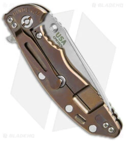 Hinderer Knives XM-18 3.5 Recurve Flipper Knife Natural G-10 (3.5" Satin) -Benchmadess Zone Hinderer Knives XM 18 3.5 Recurve Flipper Translucent Green G 10 Bronze Ano SW BHQ 139147 jr side