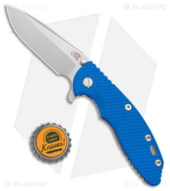 Hinderer Knives XM-18 3.5 Spear Point Flipper Knife Blue G-10 (3.5" Stonewash) -Benchmadess Zone Hinderer Knives XM 18 3.5 SP Flipper Blue G 10 SW BHQ 177524 jr bottlecap