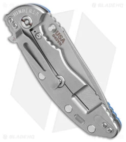 Hinderer Knives XM-18 3.5 Spear Point Flipper Knife Blue G-10 (3.5" Stonewash) -Benchmadess Zone Hinderer Knives XM 18 3.5 SP Flipper Blue G 10 SW BHQ 177524 jr side