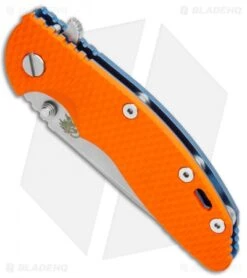 Hinderer Knives XM-18 Spear Point Flipper Orange G-10/Blue Ti (3.5 Stonewash) -Benchmadess Zone Hinderer Knives XM 18 3.5 SP Orange G 10 Blue Ti SW BHQ 108869 jr spine