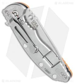 Hinderer Knives XM-18 3.5 Spear Point Flipper Orange G-10 (3.5 Stonewash) -Benchmadess Zone Hinderer Knives XM 18 3.5 SP Orange G 10 SW BHQ 35661 jr side