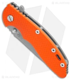 Hinderer Knives XM-18 3.5 Spear Point Knife Orange G10 (Working Finish) -Benchmadess Zone Hinderer Knives XM 18 3.5 SP Orange G 10 Working Finish BHQ 108881 jr spine