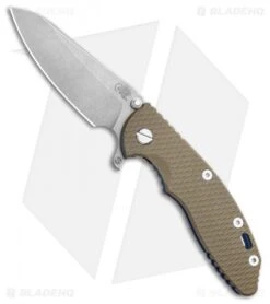 Hinderer Knives XM-18 3.5" Skinny Sheepsfoot Flipper Knife OD Green Bttl Blue
