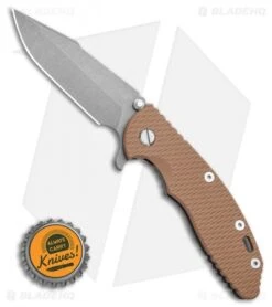 Hinderer Knives XM-18 Tri-Way Harpoon Spanto Knife Coyote ( 3.5"Working ) -Benchmadess Zone Hinderer Knives XM 18 3.5 Try Way Harpoon Spanto Knife Coyote Working BHQ 115770 LS Bottlecap