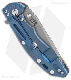 Hinderer Knives XM-18 3.5 Spanto Knife Orange G-10 Battle Blue Ti (Battle S45VN) -Benchmadess Zone Hinderer Knives XM 18 3.5in Spanto Orange G 10 Battle Blue Battle BHQ 164272 jr side
