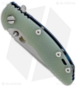 Hinderer Knives XM-18 3.0 Gen 6 Spear Point Flipper Knife Jade G-10/Blue Ti (SW) -Benchmadess Zone Hinderer Knives XM 18 Gen 6 SP Jade G 10 Blue Ti SW K1081SGS00 BHQ 91052 jr spine