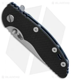Hinderer XM-18 3.0 Gen 6 Slicer Knife Black G-10 Blue Ano (Stonewash) -Benchmadess Zone Hinderer Knives XM 18 Gen 6 Slicer Black G10 Blue Ano SW BHQ 89945 er spine