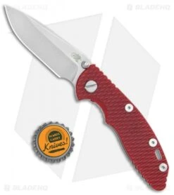 Hinderer Knives XM-18 3" Spear Point Non-Flipper Knife Red G-10 (Stonewash) -Benchmadess Zone Hinderer Knives XM 18 SP Non Flipper Red G 10 SW BHQ 113137 jr bottlecap