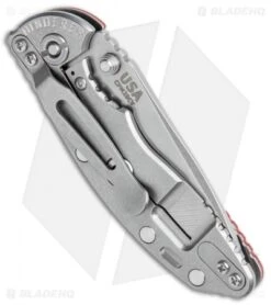 Hinderer Knives XM-18 3" Spear Point Non-Flipper Knife Red G-10 (Stonewash) -Benchmadess Zone Hinderer Knives XM 18 SP Non Flipper Red G 10 SW BHQ 113137 jr side