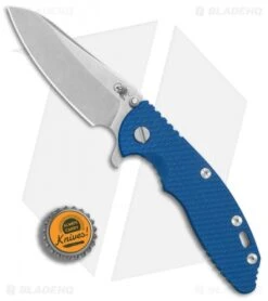 Hinderer Knives XM-18 3.5 Sheepsfoot Flipper Knife Blue G-10 (Stonewash) -Benchmadess Zone Hinderer Knives XM 18 Sheepsfoot Blue G10 SW BHQ 82246 er bottlecap