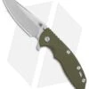 Hinderer Knives XM-18 3.5 Sheepsfoot Flipper Knife OD Green G-10 (Stonewash) -Benchmadess Zone Hinderer Knives XM 18 Sheepsfoot OD Green G10 SW BHQ 82238 er