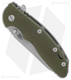 Hinderer Knives XM-18 3.5 Sheepsfoot Flipper Knife OD Green G-10 (Stonewash) -Benchmadess Zone Hinderer Knives XM 18 Sheepsfoot OD Green G10 SW BHQ 82238 er spine