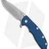 Hinderer Knives XM-18 3.5" Spanto Knife Black/blue G-10/Bronze Ti (Battle 20CV) -Benchmadess Zone Hinderer Knives XM 18 Spanto Knife Black blue G 10 Bronze Ti Battle 20CV BHQ 107423 kp open
