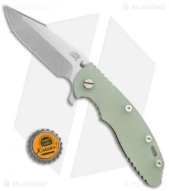 Hinderer Knives XM-18 3.5 Harpoon Spanto Knife Translucent G-10 (Stonewash) -Benchmadess Zone Hinderer Knives XM 18 harpoon spanto translucent green G10 sw BHQ 70959 er size