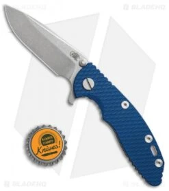 Hinderer Knives XM-18 3.0 Spear Point Flipper Knife Blue G-10 (Stonewash) -Benchmadess Zone Hinderer Knives XM 18 spear point Blue G10 sw BHQ 70950 er size