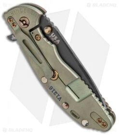 Hinderer Knives XM-24 4.0 Spear Point Vintage Series Knife Textured Walnut Black -Benchmadess Zone Hinderer Knives XM 24 4.0 SP Vintage Series Textured Walnut Black BHQ 105882 jr side