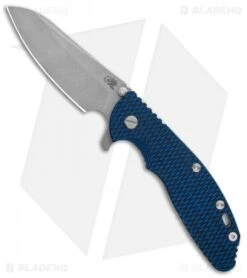 BHinderer Knives XM-24 4.0 Sheepsfoot Flipper Knife WF Blue/Black G-10 (Working)