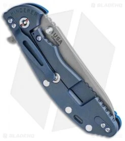 Hinderer Knives XM-24 4.0 Sheepsfoot Flipper Knife Battle Blue Blue/Black (WF) -Benchmadess Zone Hinderer Knives XM 24 4.0 Sheepsfoot Flipper Blue G 10 Battle Blue BHQ 115969 jr side